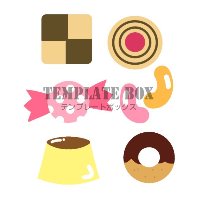 毎月15日はお菓子の日イラスト スイーツ プリン アメ 焼き菓子 スイーツ素材に 無料イラスト素材 Templatebox