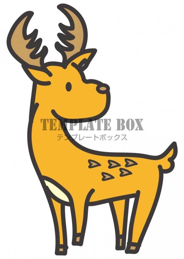 鹿のワンポイントイラスト 背中の模様はハート 透過画像でどこにでも使える便利なイラスト 無料イラスト素材 Templatebox
