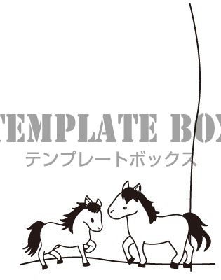 馬の親子が仲良くお散歩 親子愛を感じる心が温まる無料イラスト素材 無料イラスト素材 Templatebox