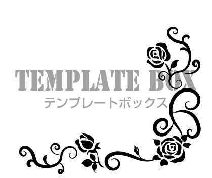 美しい薔薇とつるで描かれたシンプルなコーナー画像 サイズ変更可能な便利な無料素材 無料イラスト素材 Templatebox