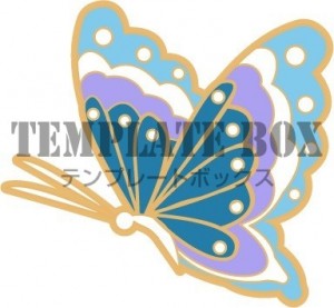 01 女性向け☆綺麗で美しいカラフルな蝶のワンポイントイラスト♪透…