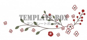 01 北欧風イラスト☆緑の葉の中に赤い花と実が映える、おしゃれで可…