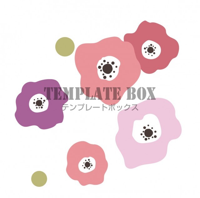 北欧風 丸みを帯びたピンク系のお花 女性が喜ぶかわいい無料イラスト 無料イラスト素材 Templatebox