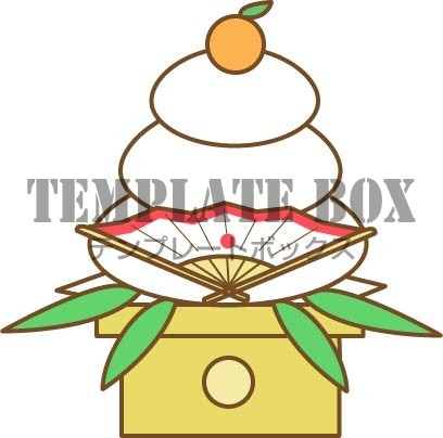 1月をイメージするワンポイントイラスト お正月飾りのお供え餅 鏡餅のイラスト 無料イラスト素材 Templatebox