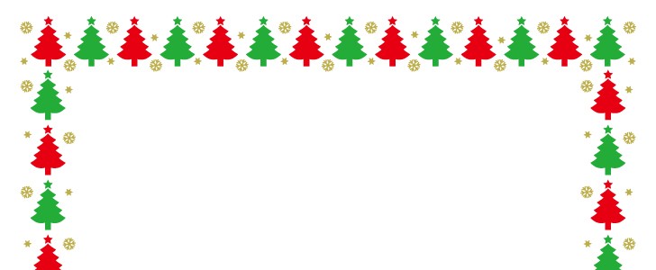 クリスマス｜クリスマスツリー｜ツリー｜フレーム｜枠｜デコレーション｜かわいい｜結晶｜無料イラスト素材｜無料｜ダウンロード