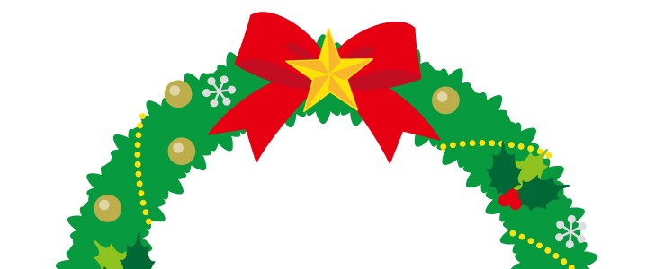 クリスマスリースの円形フレーム クリスマス リース 12月 冬 かわいい デコレーション 枠 クリスマスに使えるフレーム素材 無料イラスト素材 Templatebox