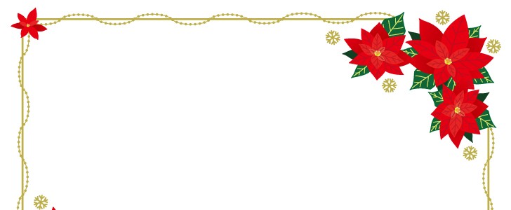 ポインセチアのクリスマスフレーム 枠 フレーム クリスマス デコレーション 結晶 赤 クリスマスに使えるフレーム素材 無料イラスト 素材 Templatebox