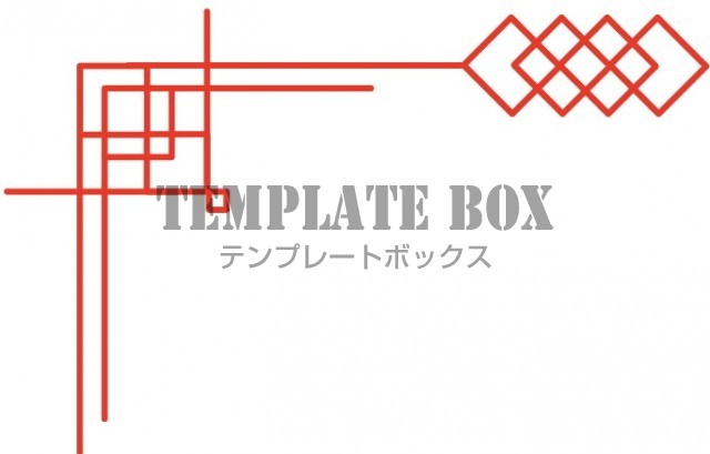 中華風イラスト 赤い罫線がスタイリッシュに描かれたコーナーイラスト 透過png 無料イラスト素材 Templatebox