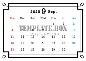 シンプルでレトロ…｜無料テンプレート｜カレンダー｜無料