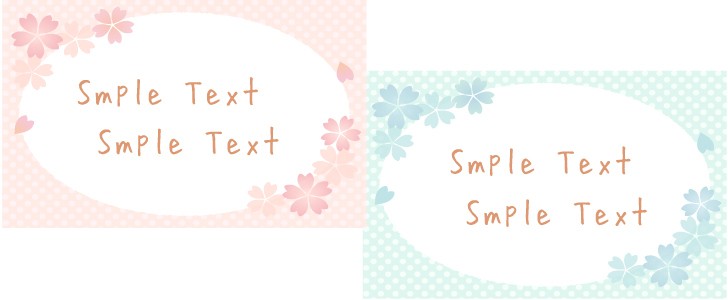 桜の花のメモ ピンク ブルー 2種類8枚セット メッセージカード 寄せ書きなどに 無料テンプレート Templatebox