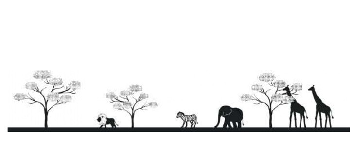 デザイン入り 無料fax送付状 キリン 象 シマウマ ライオンが 草原を歩いている サバンナ のおしゃれなデザイン 無料テンプレート Templatebox