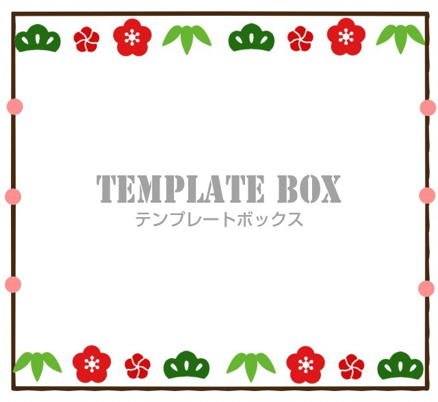 松竹梅のラインフレーム１月のイラスト 松竹梅 １月 正月 冬 無料イラスト素材 Templatebox
