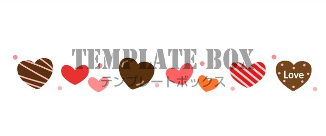 ハートのバレンタインライン２月のイラスト バレンタイン ハート チョコレート 無料イラスト素材 Templatebox