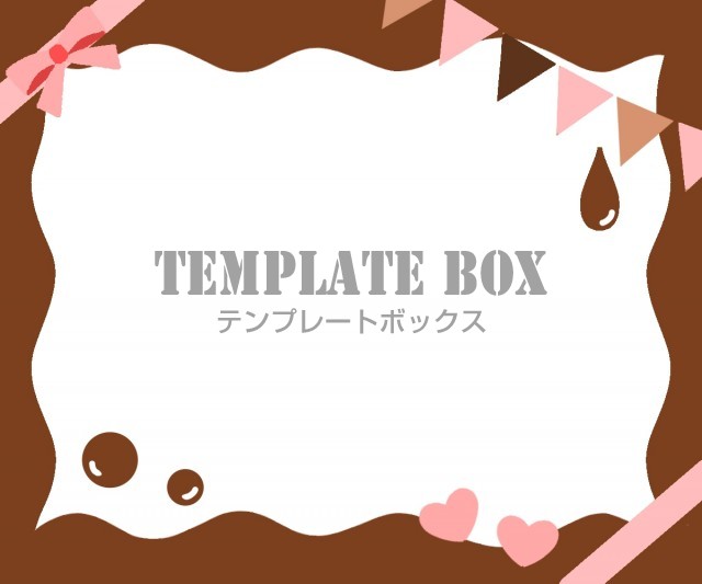 チョコレート枠リボンバレンタイン2月フレーム バレンタイン リボン フレーム 無料イラスト素材 Templatebox