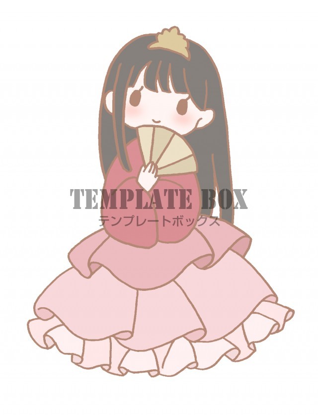 ひなまつりのワンポイントイラスト ガーリーな雛人形のお姫様のイラスト 無料イラスト素材 Templatebox
