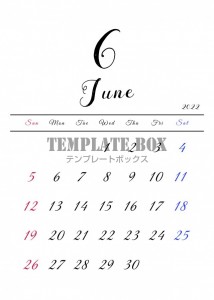 2022年6月カ…｜無料テンプレート｜カレンダー｜無料
