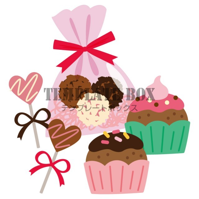 かわいい手作りチョコレートのお菓子＜バレンタインデー・バレンタイン・カップケーキ・トリュフチョコレート・ハートチョコレート・かわいい＞バレンタインデーに使えるワンポイントカット
