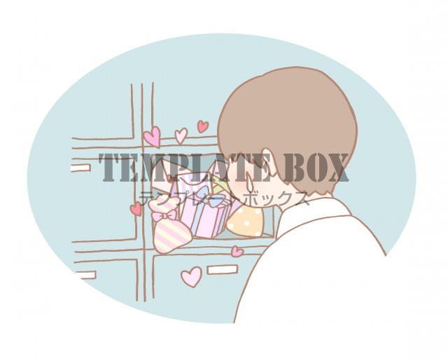 下駄箱にいっぱいバレンタインデーのプレゼントが入っていた男の子のイラスト 無料イラスト素材 Templatebox