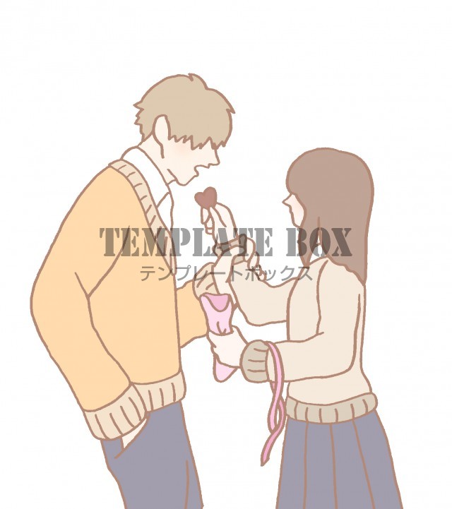学生のバレンタインをイメージしたワンポイントイラスト 青春 恋愛 無料イラスト素材 Templatebox