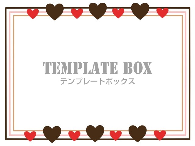 チョコレート色赤色ハートフレームイラスト ハート バレンタイン 無料イラスト素材 Templatebox