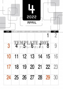 2022年4月：…｜無料テンプレート｜カレンダー｜無料