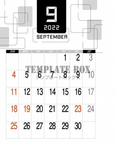 2022年9月：…｜無料テンプレート｜カレンダー｜無料