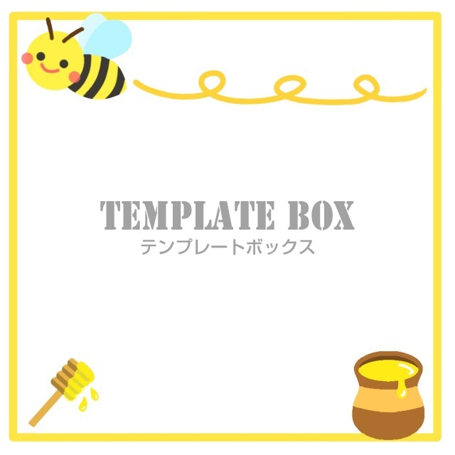 春らしいミツバチと蜂蜜フレーム ミツバチ はちみつ 3月 春 無料イラスト素材 Templatebox