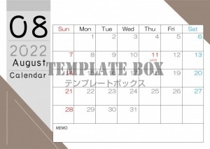 2022年8月：…｜無料テンプレート｜カレンダー｜無料