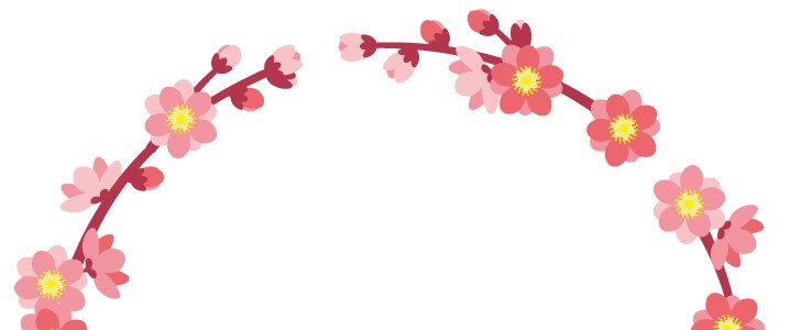 桃の花の円形フレーム 春 3月 枝 花 雛祭り ひな祭り 枠 デコレーション 春 ひな祭りに使えるフレーム素材 無料イラスト 素材 Templatebox