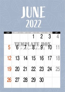 ＜2022年＞6…｜無料テンプレート｜カレンダー｜無料