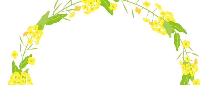 菜の花の円形フレーム 春 野草 草花 花 緑 自然 アブラナ 枠 デコレーション 春に使えるフレーム素材 無料イラスト素材 Templatebox