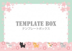 桜と猫のフレーム…｜無料イラスト素材｜フレーム・飾り枠｜無料