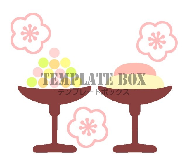 ひなあられと紅白のおもち3月のイラスト ひなあられ ひな祭り 餅 無料イラスト素材 Templatebox