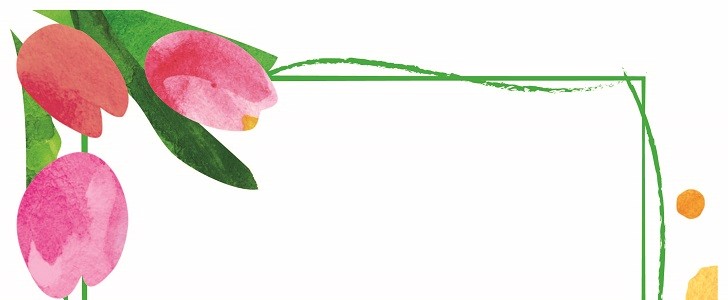 綺麗で華やかな水彩画風のチューリップの花の縦枠フレーム「JPG/PDF/透過PNG」 | 無料イラスト素材｜TemplateBox