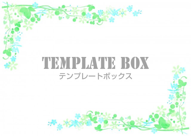 フレーム 蔦に絡まる葉っぱと花 かわいいイラストの飾り枠 Jpg Pdf 透過png 無料イラスト素材 Templatebox