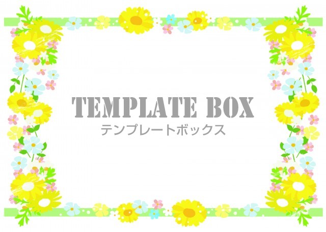 沢山のマーガレットの飾り枠 イラストフレーム 淡いおしゃれなフリー素材 無料イラスト素材 Templatebox