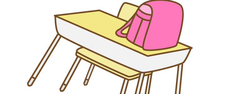 小学校の教室の風景 机と椅子とピンクのランドセルのワンポイントイラスト 無料イラスト素材 Templatebox