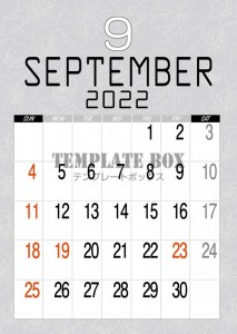 ＜2022年＞9…｜無料テンプレート｜カレンダー｜無料