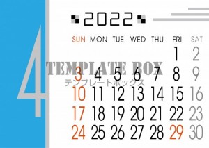 【2022年】4…｜無料テンプレート｜カレンダー｜無料