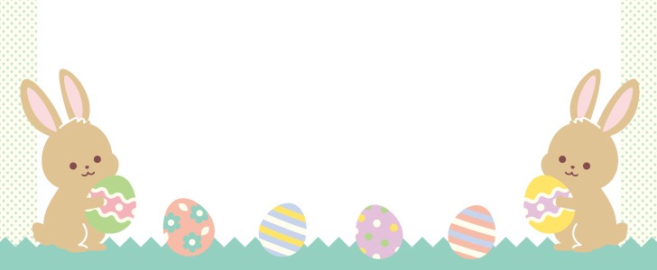 ガーランドのあるイースターフレーム 春 4月 イースター 復活祭 うさぎ ウサギ 枠 イースターエッグ かわいい カラフル イースターに使えるフレーム素材 無料イラスト素材 Templatebox