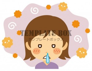 花粉症による鼻づ…｜無料イラスト素材｜ワンポイント｜無料