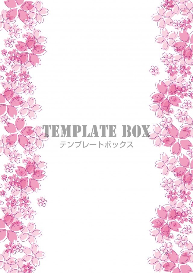 春の素材 縦型の桜吹雪舞う和風背景フレーム チラシ Dm Pop 無料テンプレート Templatebox