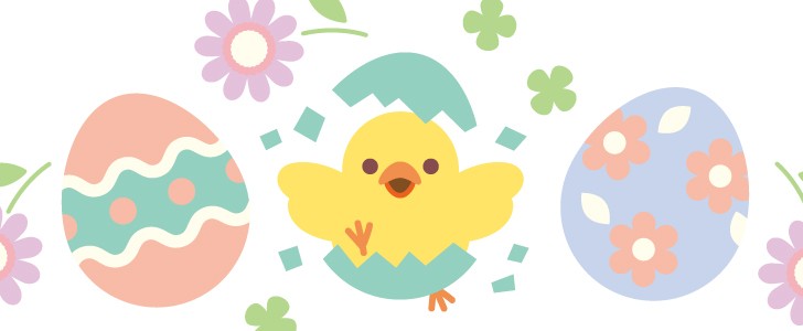 ひよこが生まれたイースターエッグのイラスト 春 イースター 復活祭 4月 かわいい 鳥 花 イースターに使えるワンポイントカット 無料イラスト 素材 Templatebox