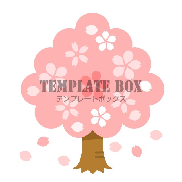 さくらが満開の木４月のイラスト さくら 花見 4月 満開 無料イラスト素材 Templatebox