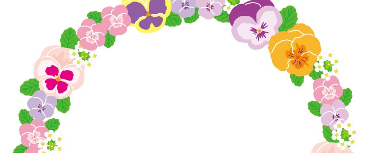 カラフルなパンジー ビオラの円形フレーム 春 花 園芸 ガーデニング 庭いじり 庭 趣味 枠 デコレーション いろいろな用途に使用できるフレーム素材 無料イラスト素材 Templatebox