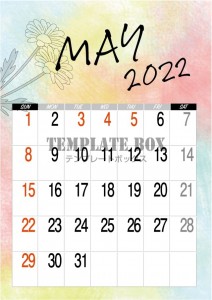 2022年5月カ…｜無料テンプレート｜カレンダー｜無料