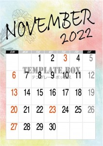 2022年11月…｜無料テンプレート｜カレンダー｜無料