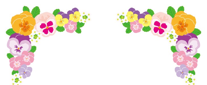 カラフルパンジーとビオラの縦型フレーム 春 花 植物 ガーデニング 園芸 趣味 枠 飾り枠 デコレーション 春に使えるフレーム素材 無料イラスト 素材 Templatebox