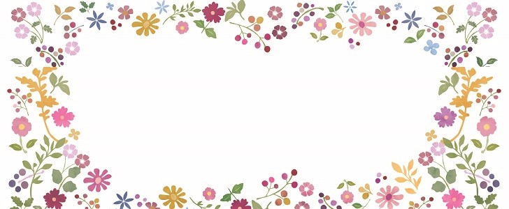 沢山の小花のカラフルなフレーム（春のメッセージカード・掲示用のPOP・お知らせ） | 無料イラスト素材｜TemplateBox