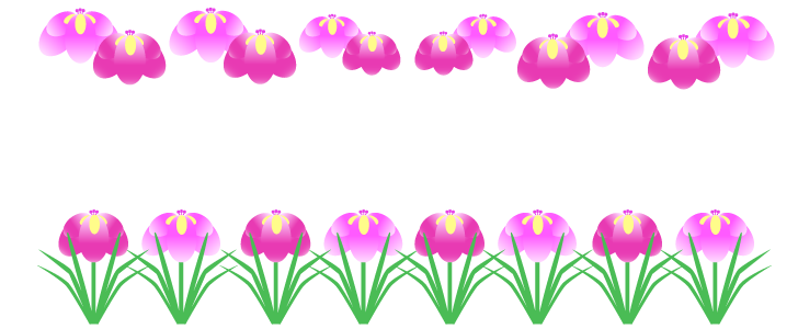 5月のイメージのフレーム 枠素材 美しいグラデーションのショウブの花のデザイン 無料テンプレート Templatebox
